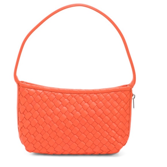WALTER BAKER Flame Leather Hazel Hand Woven Shoulder Bag
